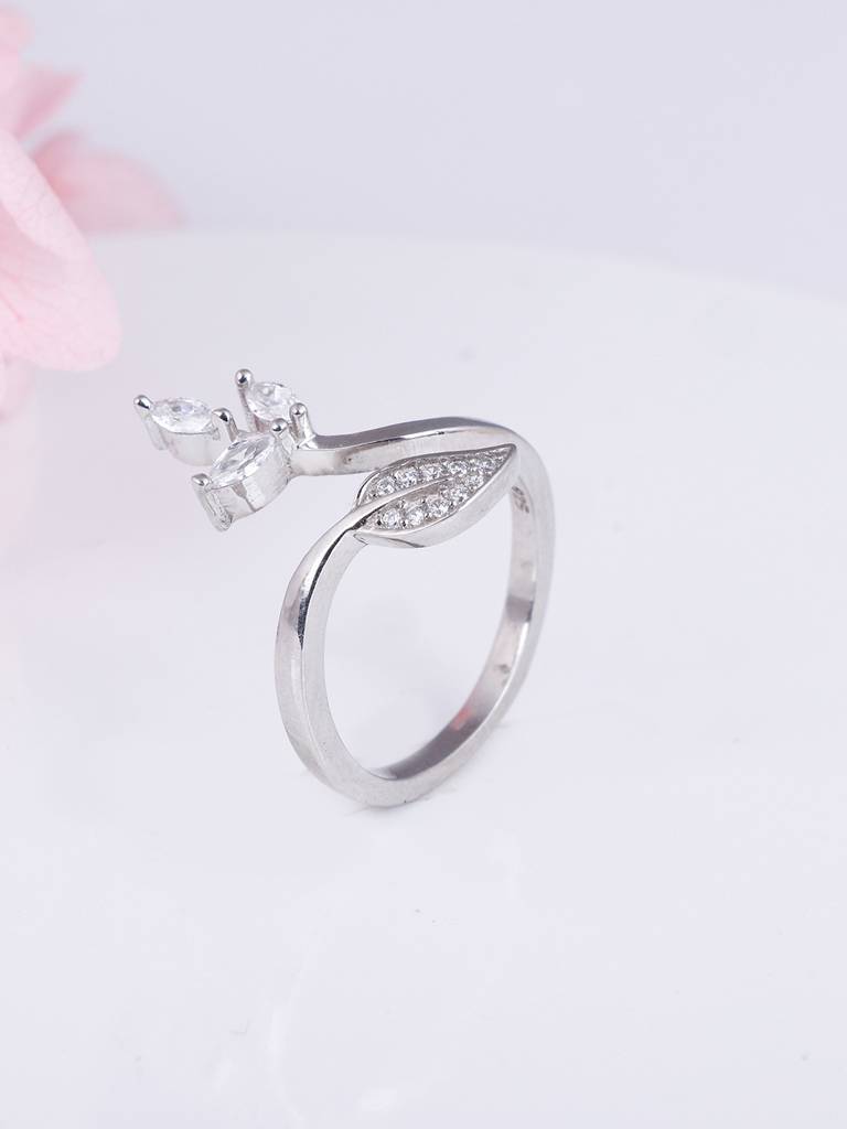 GIVA 925 Sterling Silver Tropical Leafy Ring