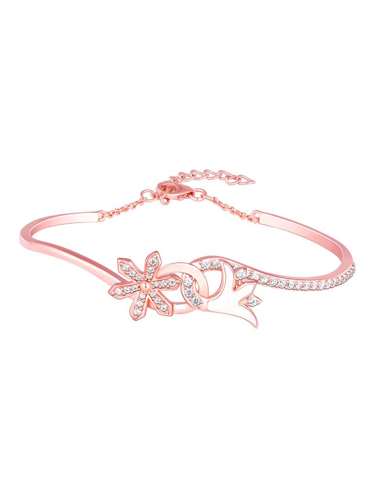 Giva 925 Sterling Silver Bhumi Rose Gold Mythical Musli Open Ring