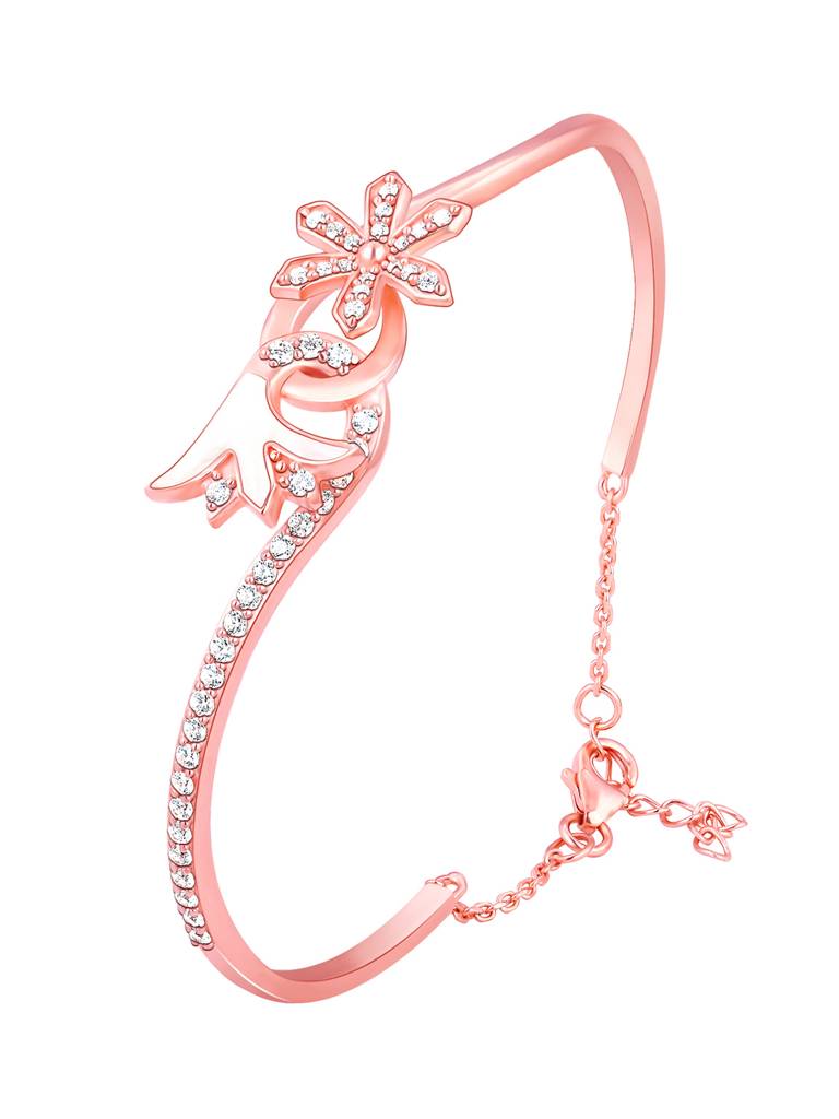 Giva 925 Sterling Silver Bhumi Rose Gold Mythical Musli Open Ring