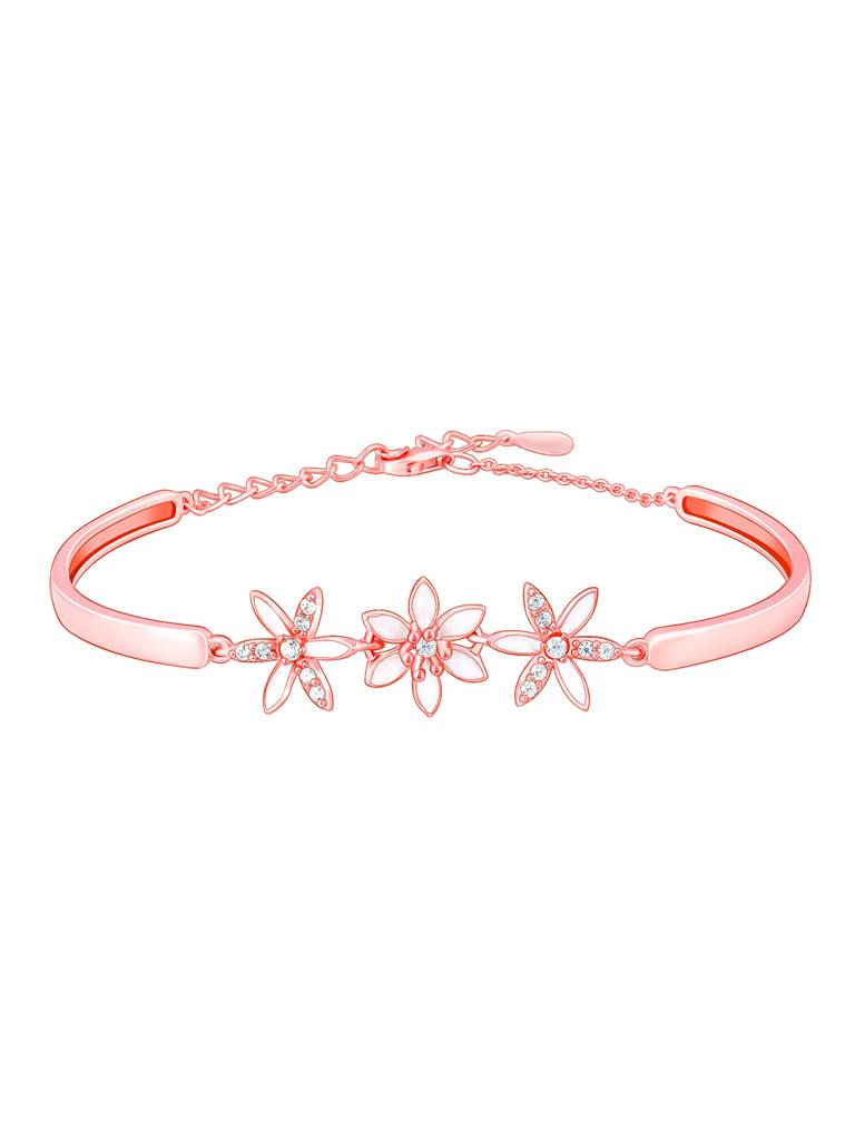 Giva 925 Silver Bhumi Rose Gold Musli Shine Bracelet Adjustable : BR0865