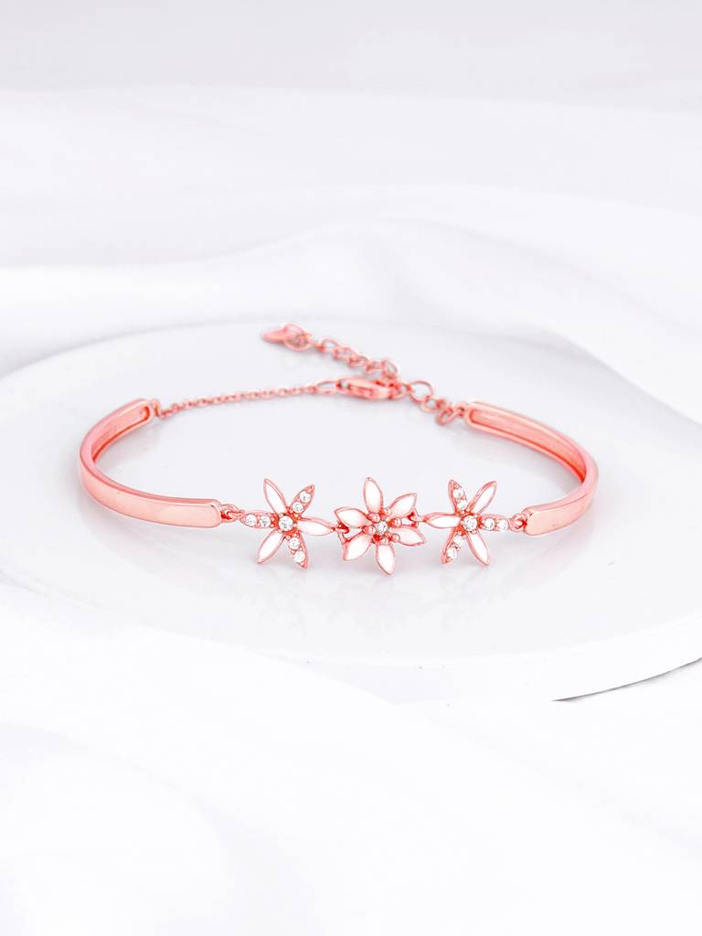Giva 925 Silver Bhumi Rose Gold Musli Shine Bracelet Adjustable : BR0865