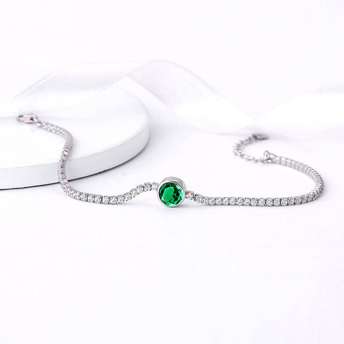 Giva 925 Silver Circle Of Green Bracelet Adjustable : BR0867