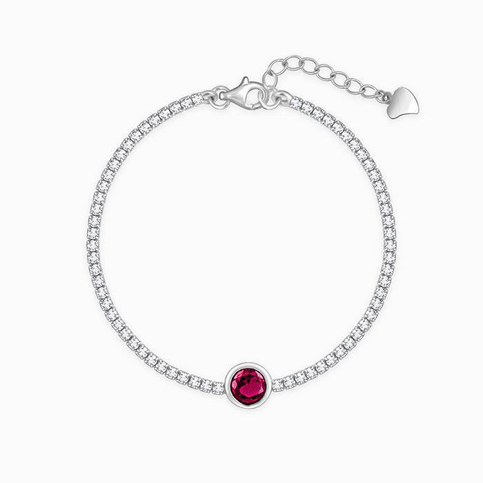 Giva 925 Silver Circle Of Red Bracelet Adjustable : BR0870