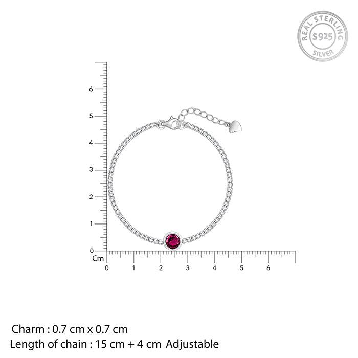 Giva 925 Silver Circle Of Red Bracelet Adjustable : BR0870