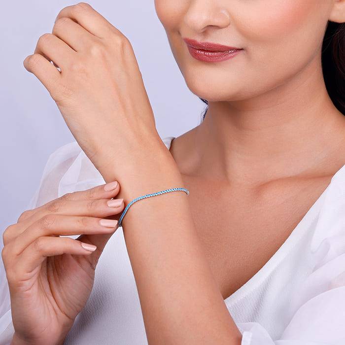 Giva 925 Silver Celebrate In Blue Bracelet Adjustable : BR0872
