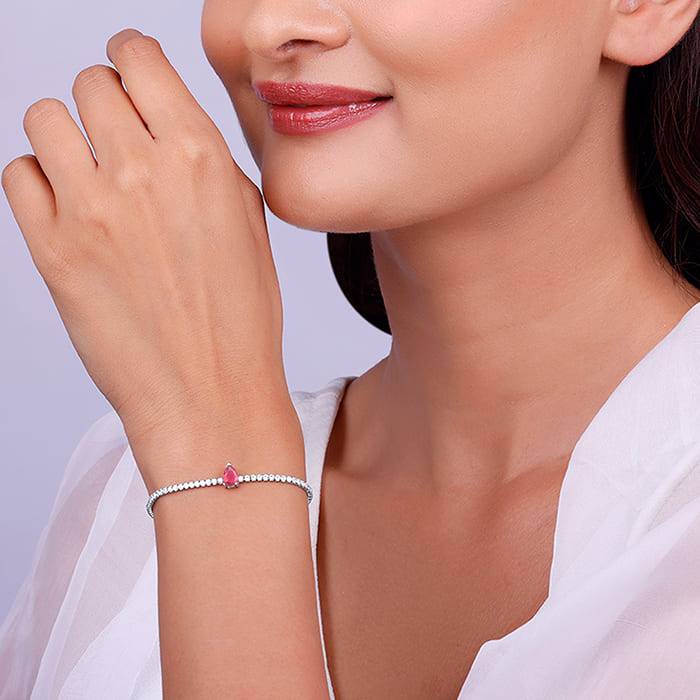 Giva 925 Silver Joy Of Red Bracelet Adjustable : BR0875