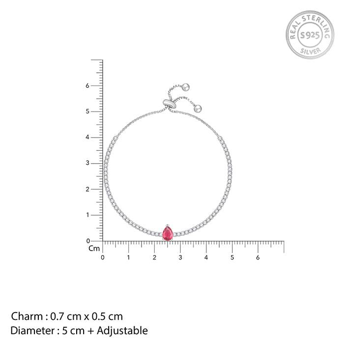Giva 925 Silver Joy Of Red Bracelet Adjustable : BR0875