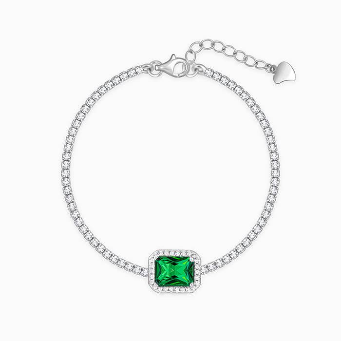 Giva 925 Silver Opulence Of Green Bracelet Adjustable : BR0878