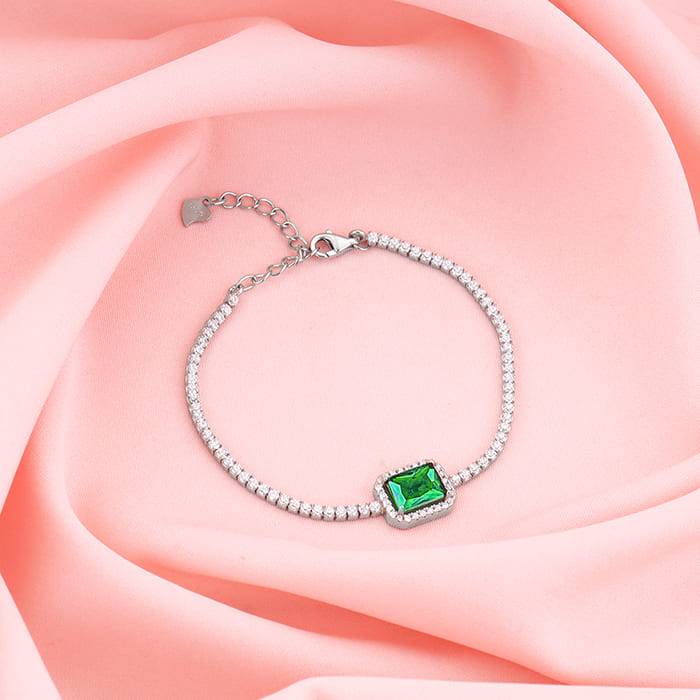 Giva 925 Silver Opulence Of Green Bracelet Adjustable : BR0878