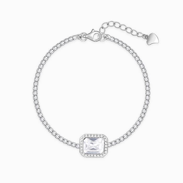 Giva 925 Sterling Silver Opulence Of White Bracelet, Adjustable | Gifts For Women And Girl : BR0879