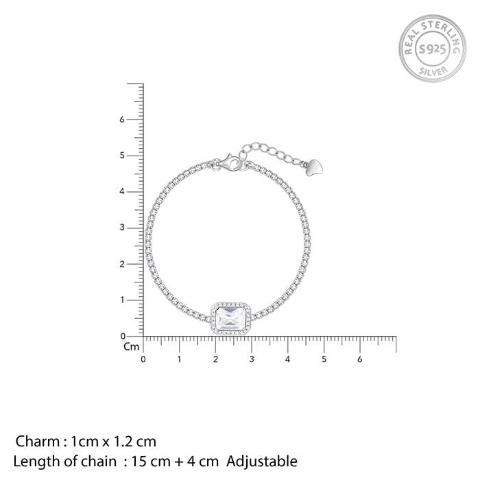 Giva 925 Sterling Silver Opulence Of White Bracelet, Adjustable | Gifts For Women And Girl : BR0879