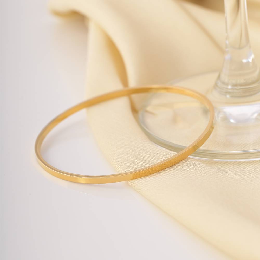 Flat Wire Bangle Bracelet For Womens Waterproof & Anti-Tarnish : BR087