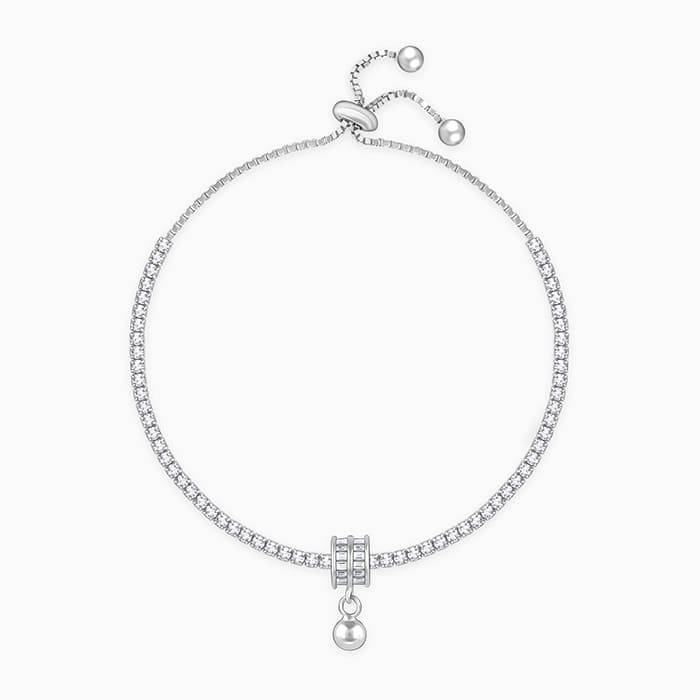 Giva 925 Sterling Silver Roll Of White Bracelet, Adjustable | Gifts For Women And Girls |  : BR0884