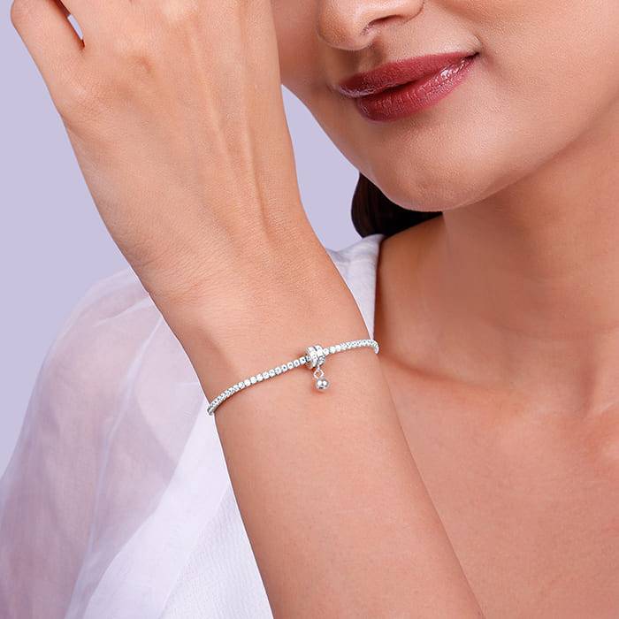 Giva 925 Sterling Silver Roll Of White Bracelet, Adjustable | Gifts For Women And Girls |  : BR0884