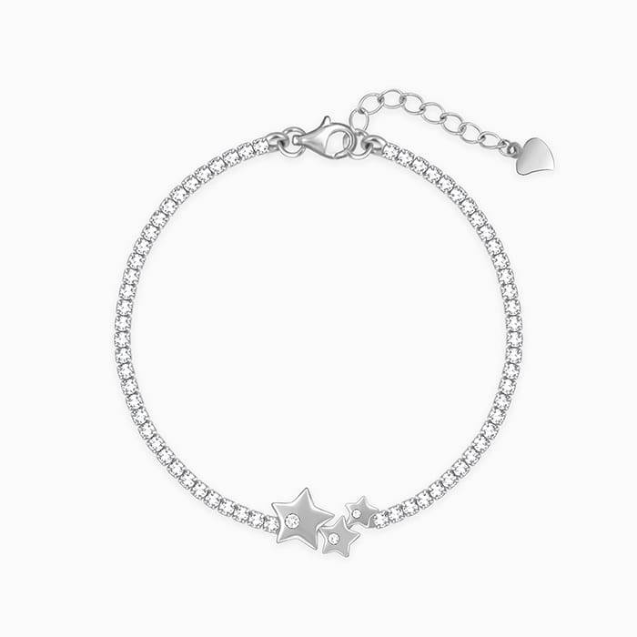 Giva 925 Sterling Silver Triple Star Bracelet, Adjustable | Gifts For Women And Girls | Wi : BR0893