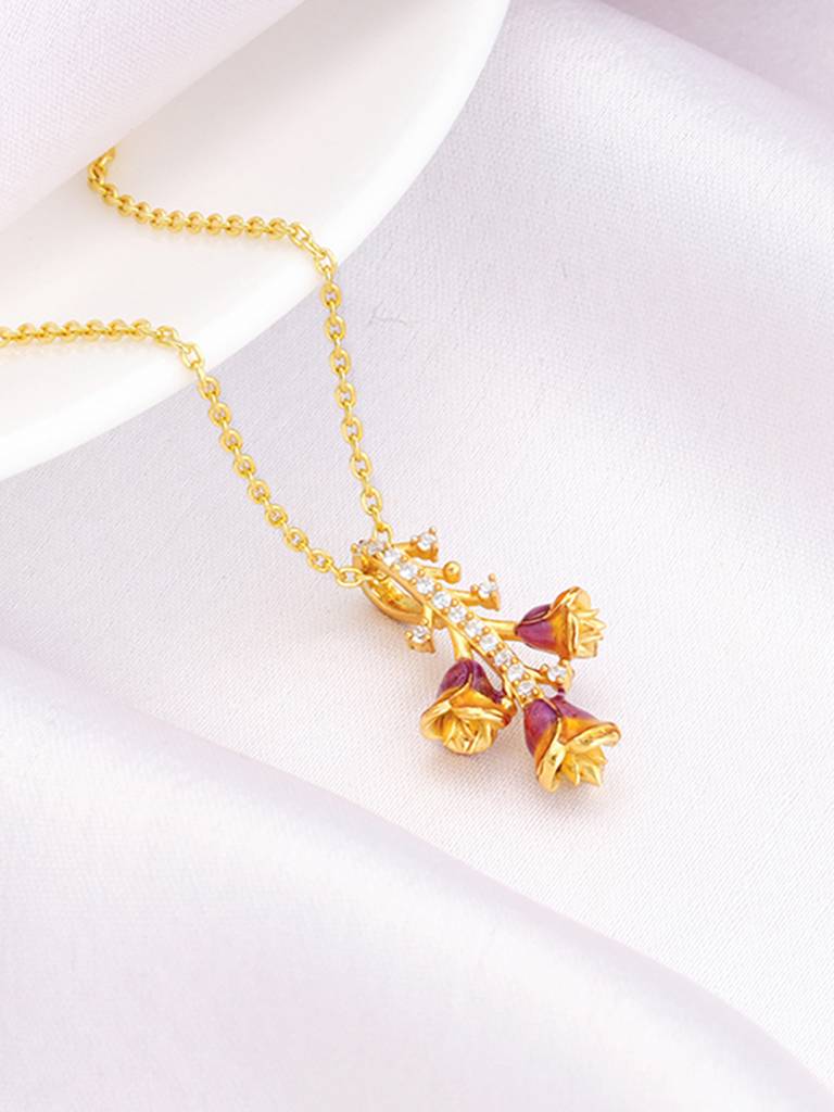 Giva 925 Sterling Silver Bhumi Golden Bell Mallow Bud Convertible Bracelet And Chain