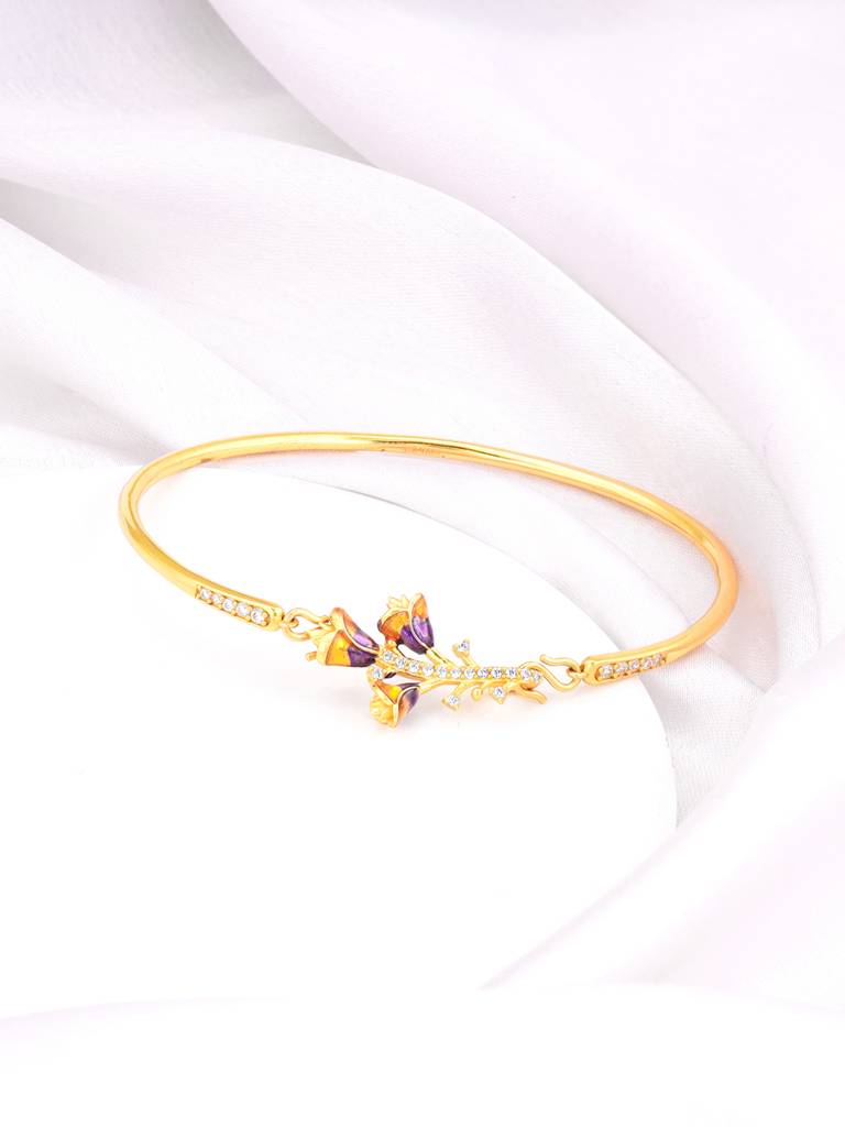 Giva 925 Sterling Silver Bhumi Golden Bell Mallow Bud Bracelet