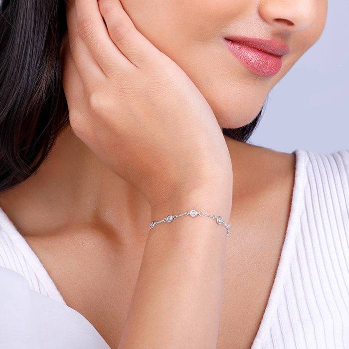 Giva 925 Sterling Silver Connected By Circles Bracelet, Adjustable | Gifts For Women And G : BR0895