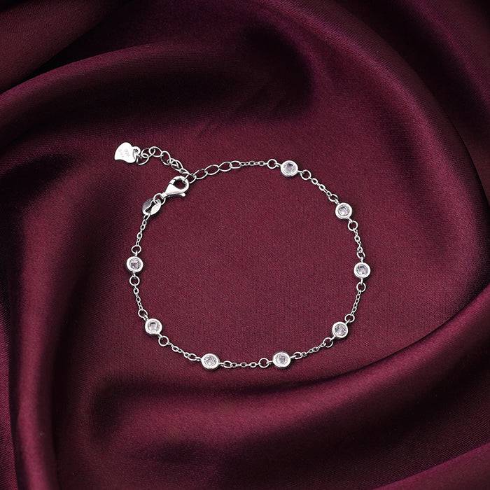 Giva 925 Sterling Silver Connected By Circles Bracelet, Adjustable | Gifts For Women And G : BR0895