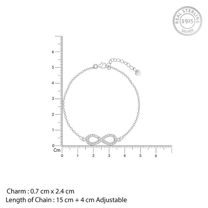 Giva 925 Sterling Silver Infinity Bracelet, Adjustable | Gifts For Women And Girls | With  : BR0896