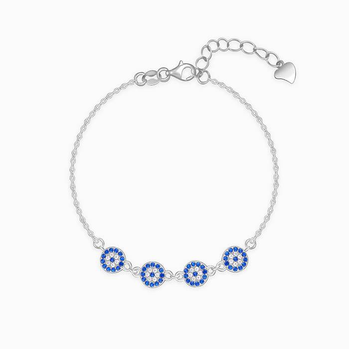 Giva 925 Sterling Silver Evil Eye Bracelet, Adjustable | Gifts For Women And Girls | With  : BR0897