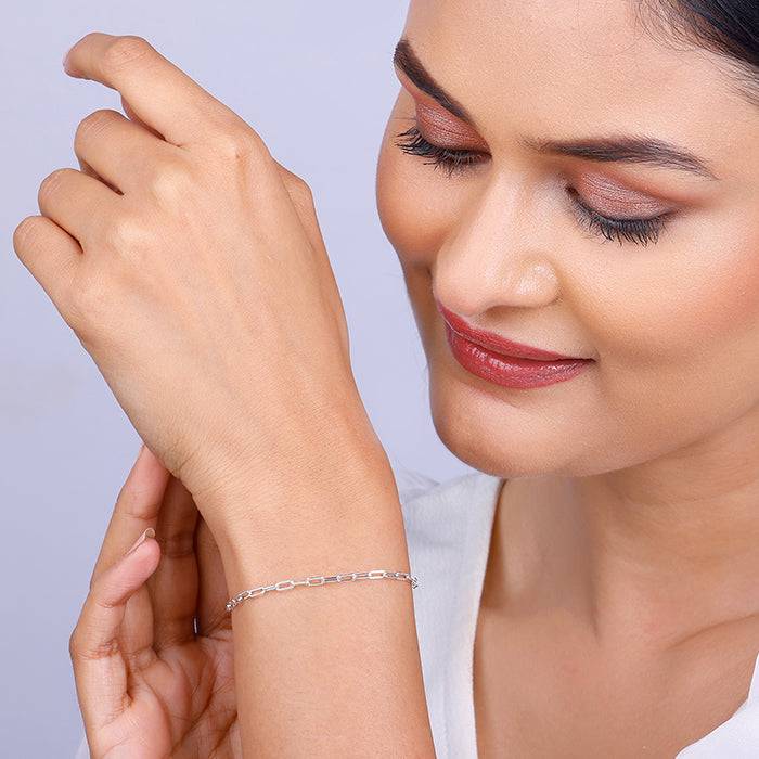 Giva 925 Silver Interlinked Chain Bracelet Adjustable : BR0899