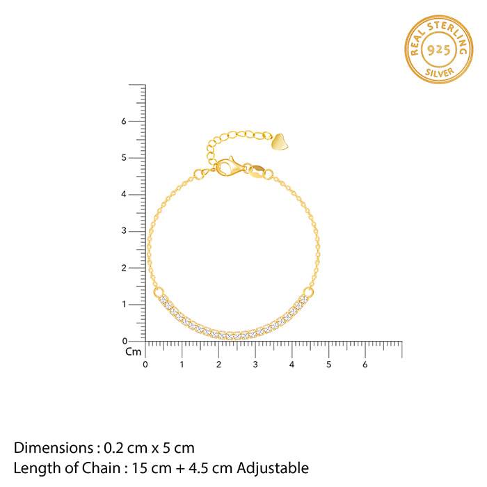 Giva 925 Sterling Silver Golden Zircon Joy Tennis Bracelet, Adjustable | Gifts For Women A : BR0900