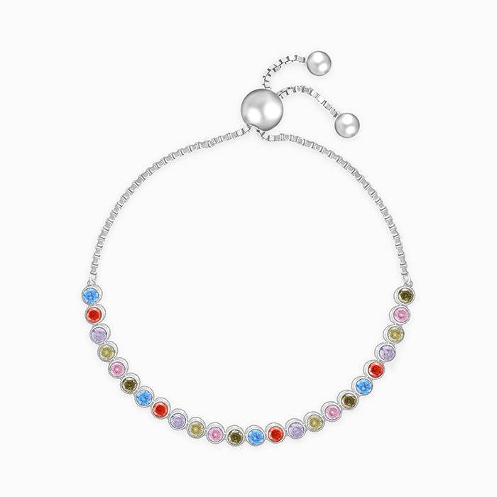 Giva 925 Silver Colourful Circle Bracelet Adjustable : BR0903