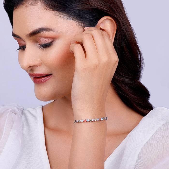 Giva 925 Silver Colourful Circle Bracelet Adjustable : BR0903