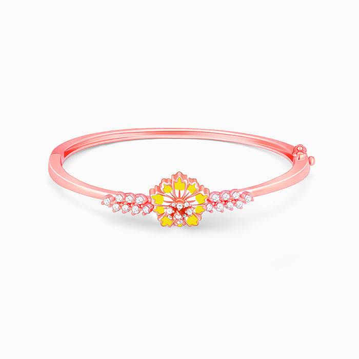 Giva 925 Silver Bhumi Rose Gold Enchanting Brahma Kamal Bracelet Adjustable : BR0909