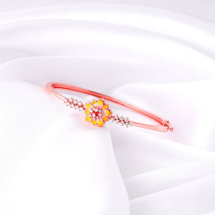 Giva 925 Silver Bhumi Rose Gold Enchanting Brahma Kamal Bracelet Adjustable : BR0909