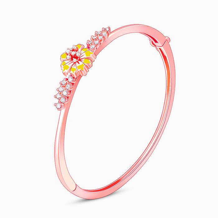 Giva 925 Silver Bhumi Rose Gold Enchanting Brahma Kamal Bracelet Adjustable : BR0909