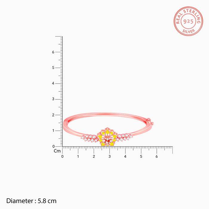 Giva 925 Silver Bhumi Rose Gold Enchanting Brahma Kamal Bracelet Adjustable : BR0909