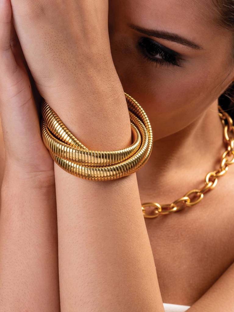 Women Gold-Toned Gold-Plated Elasticated Bracelet