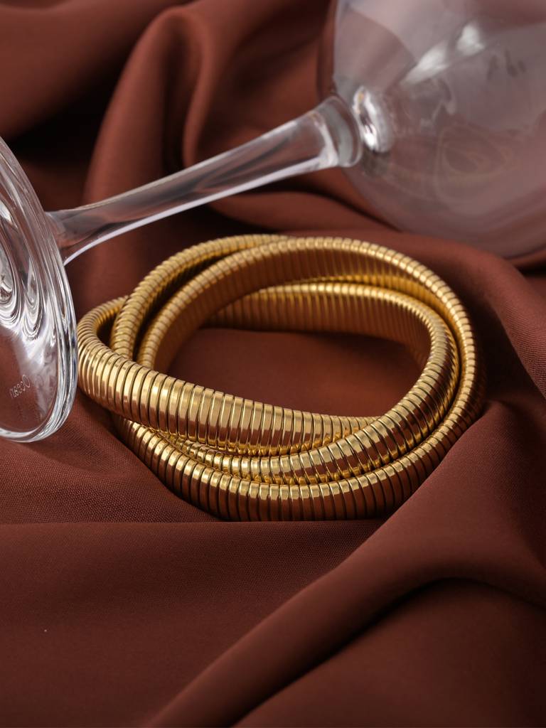 Gold-Toned Gold-Plated Wraparound Bracelet : BR091-S