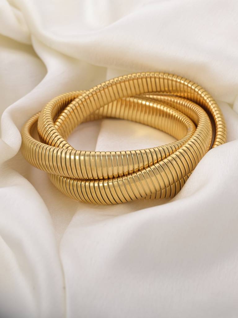 Gold-Toned Gold-Plated Wraparound Bracelet : BR091-S