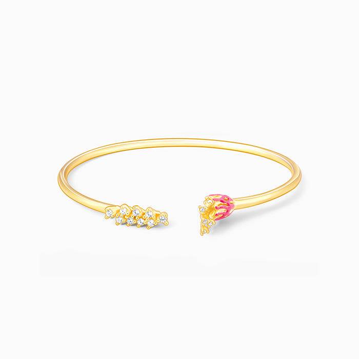 Giva 925 Silver Bhumi Golden Brahma Kamal Bud Bracelet Adjustable : BR0915