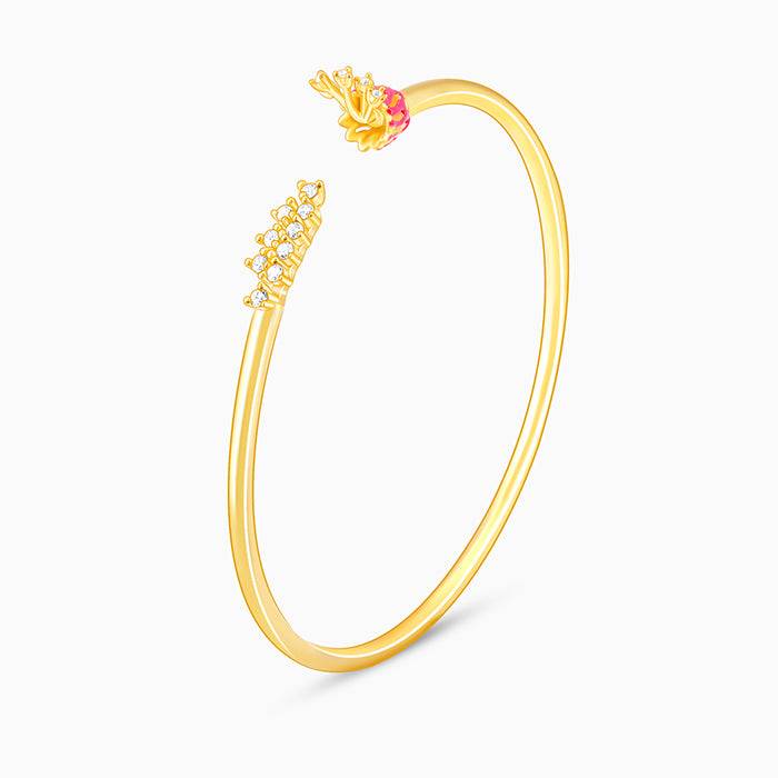 Giva 925 Silver Bhumi Golden Brahma Kamal Bud Bracelet Adjustable : BR0915