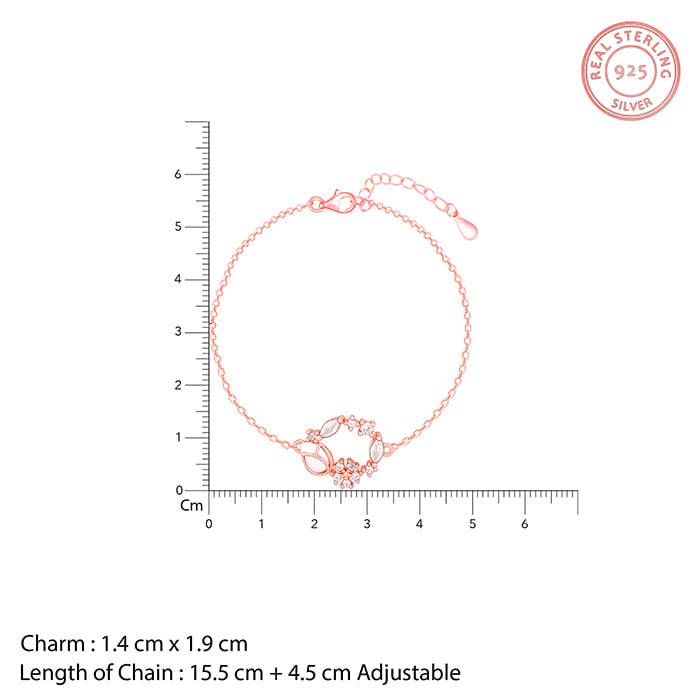 Giva 925 Sterling Silver Rose Gold Drop Wreath Set| Gifts For Women And Girls | With Certi : BR0917PD0434
