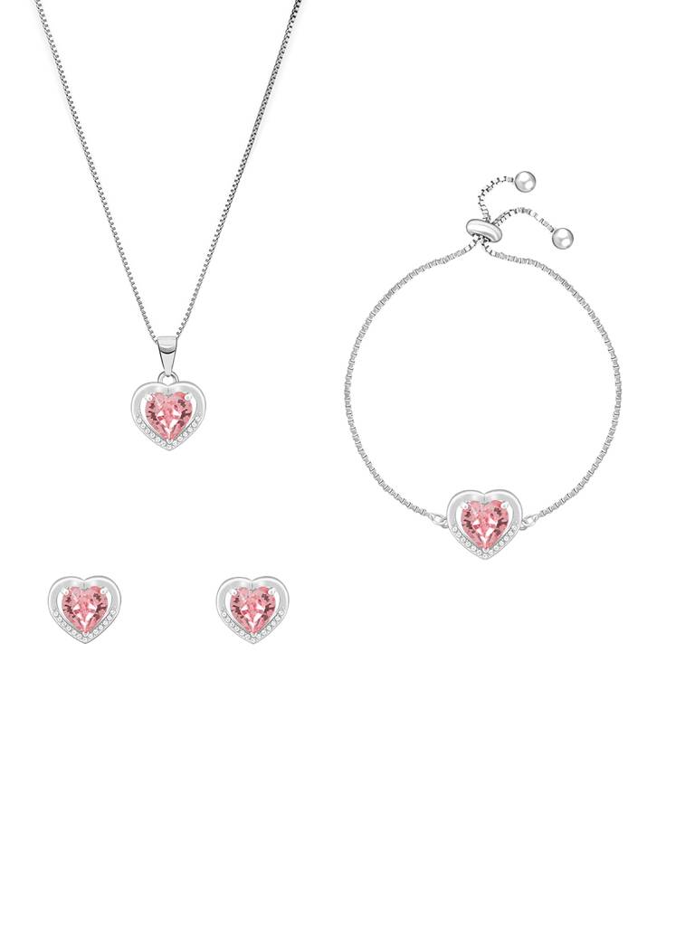 925 Silver Valentine Set Of Three For Women And Girls : BR0920ER02524PD088