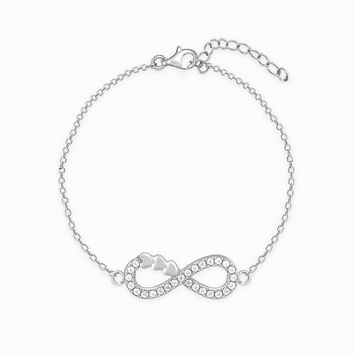 Giva 925 Silver Infinity Heart Bracelet Adjustable : BR0926