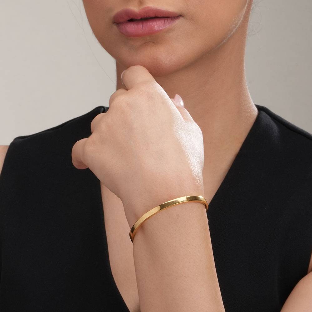 Plain Stackable Bangle Bracelet |4Mm For Womens Waterproof & Anti-Tarnish : BR093-G