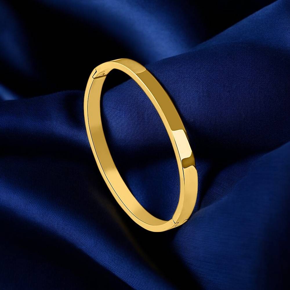Plain Stackable Bangle Bracelet |4Mm For Womens Waterproof & Anti-Tarnish : BR093-G