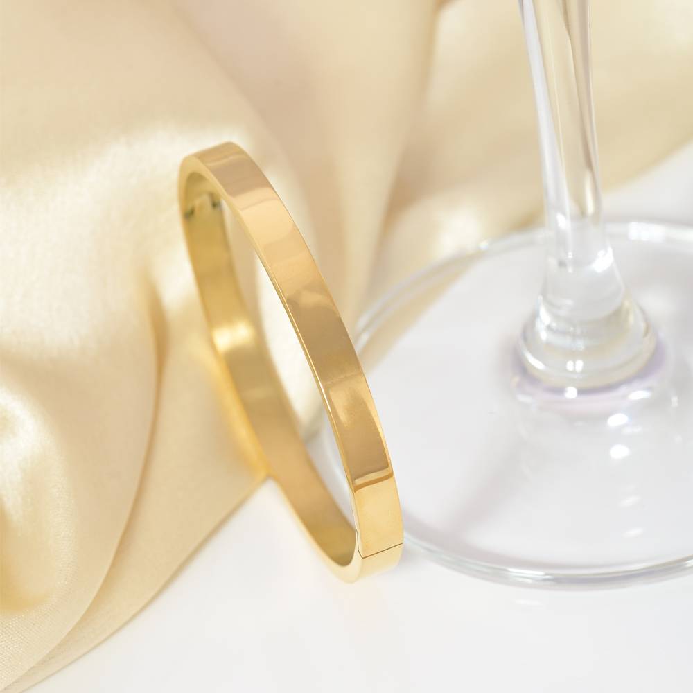 Plain Stackable Bangle Bracelet | 6Mm : BR094-G