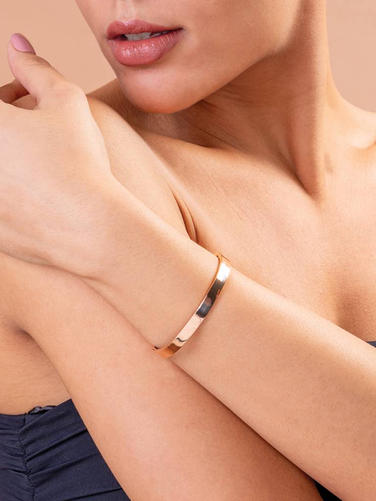 Rose Gold Rose Gold-Plated Bangle-Style Bracelet : BR094-RG