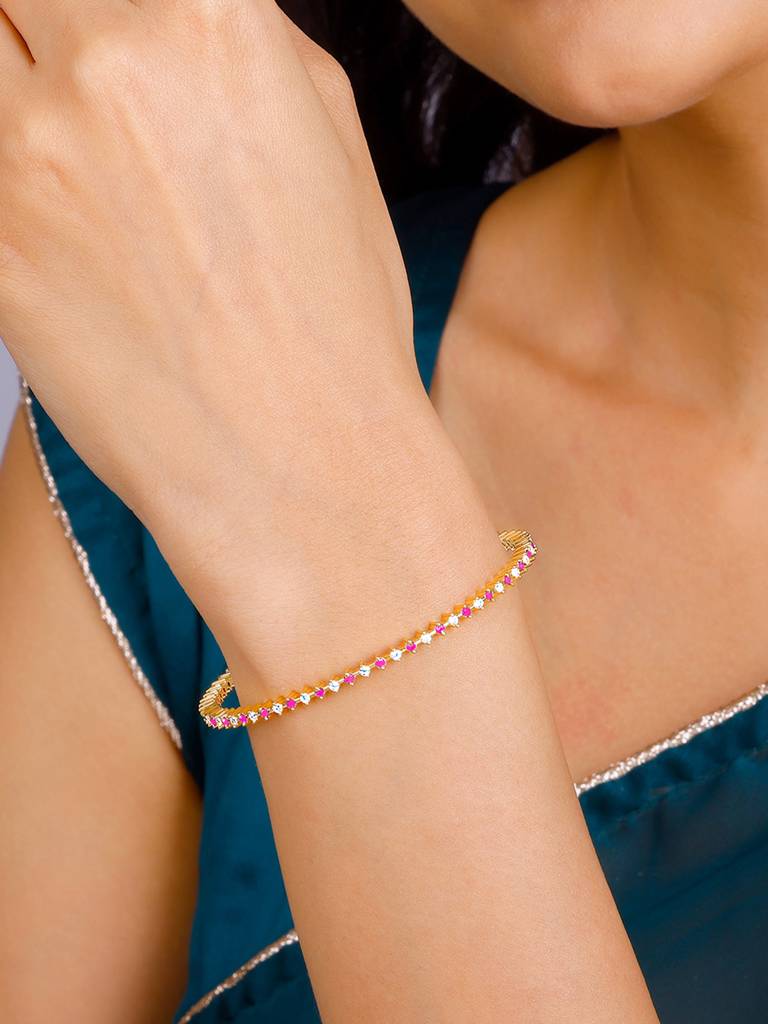 Giva 925 Sterling Silver Golden Cherry Blossom Celebration Bangle