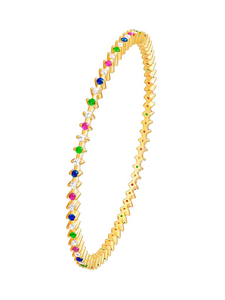 Giva 925 Sterling Silver Golden Multicolour Celebration Bangle
