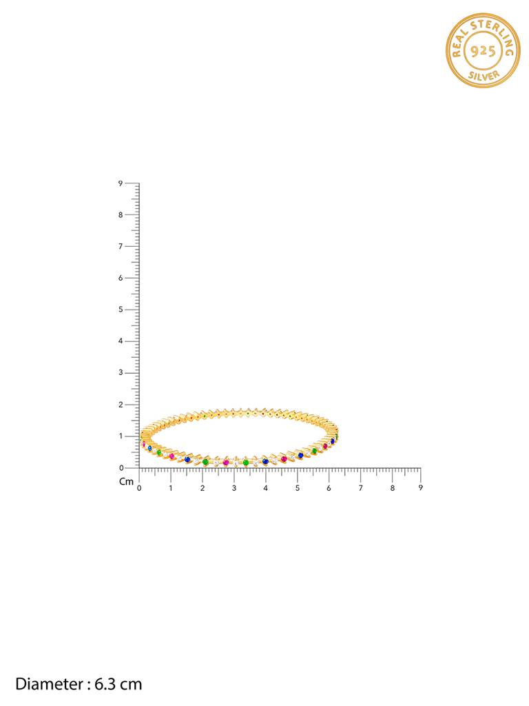 Giva 925 Sterling Silver Golden Multicolour Celebration Bangle