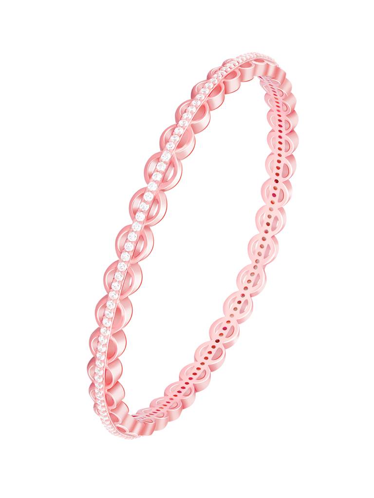 Giva 925 Sterling Silver Rose Gold Gleaming Bangle