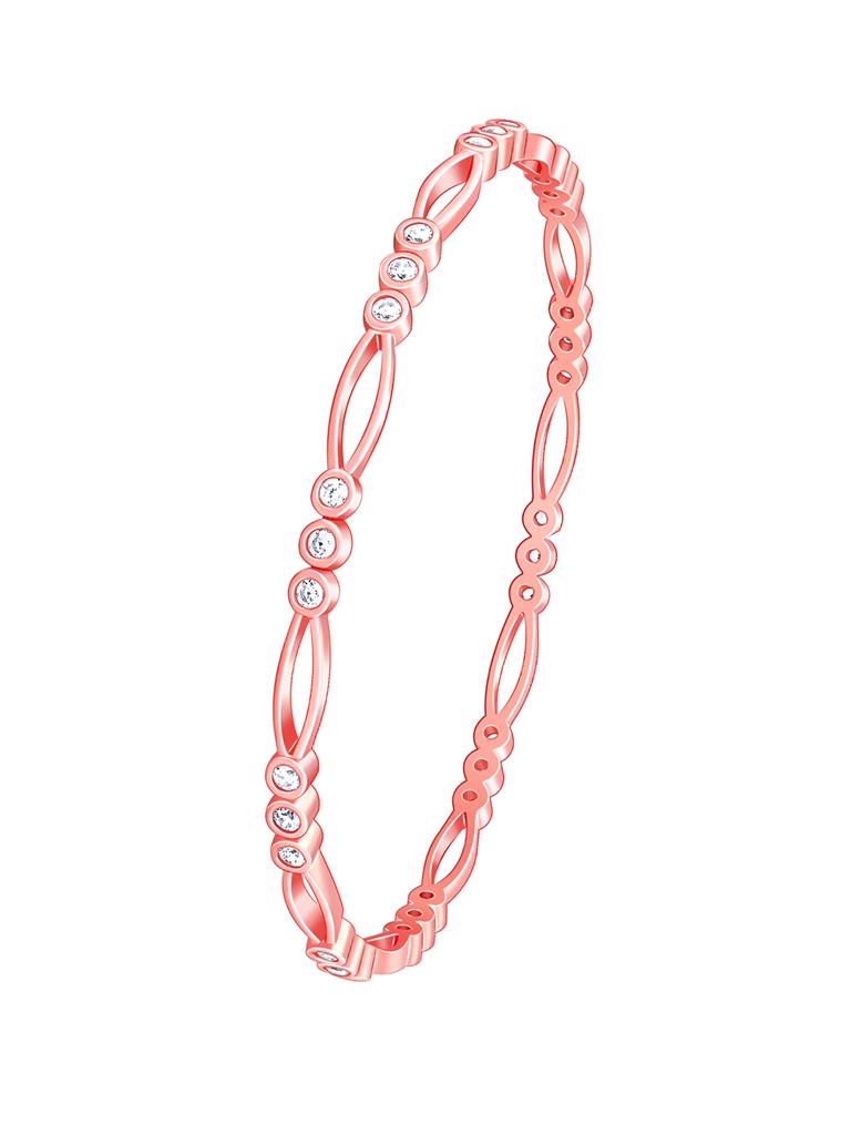 Giva 925 Sterling Silver Rose Gold Glittering Zirconia Bangle